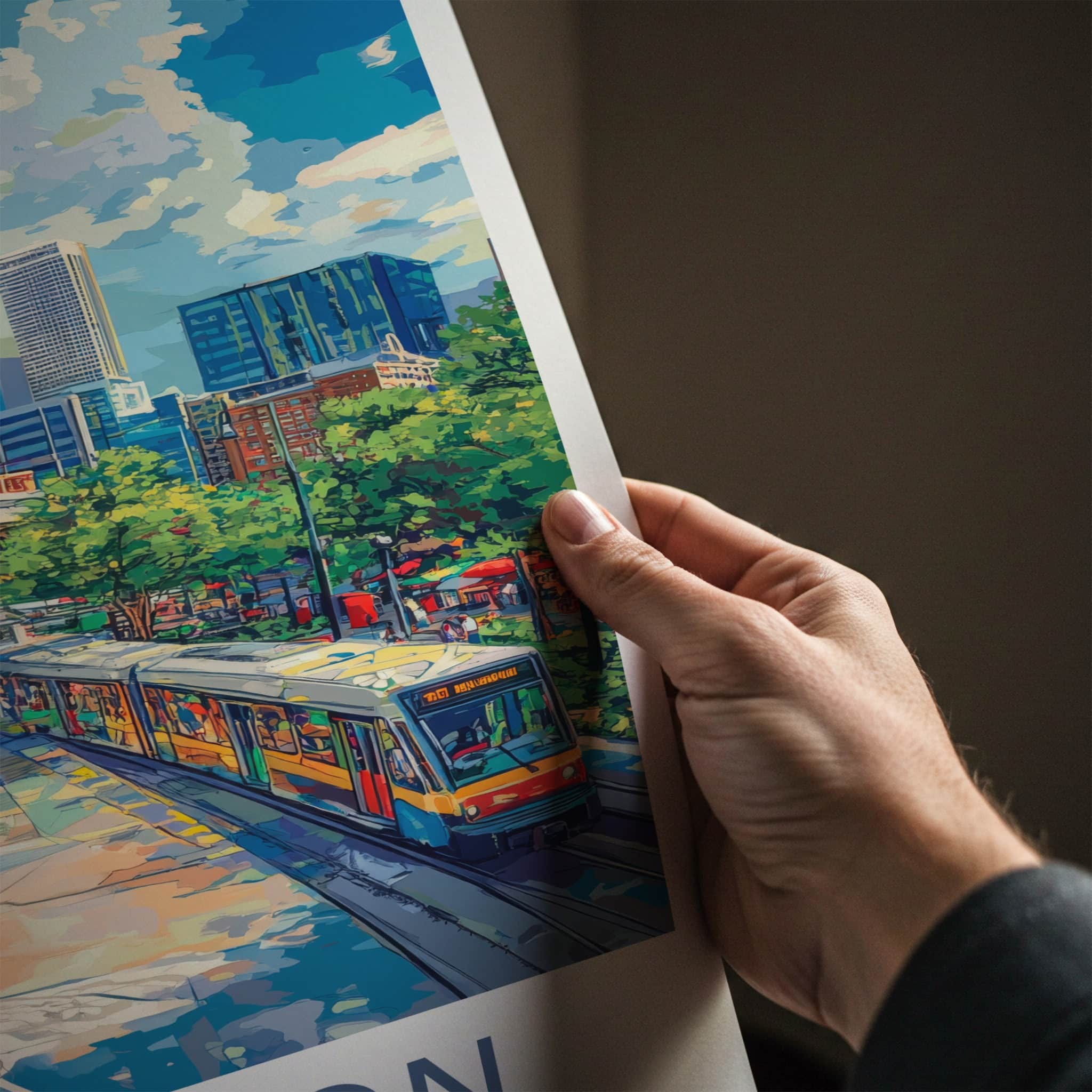 Houston Poster - Texas Wall Art - Vibrant Urban Landscape Home Decor