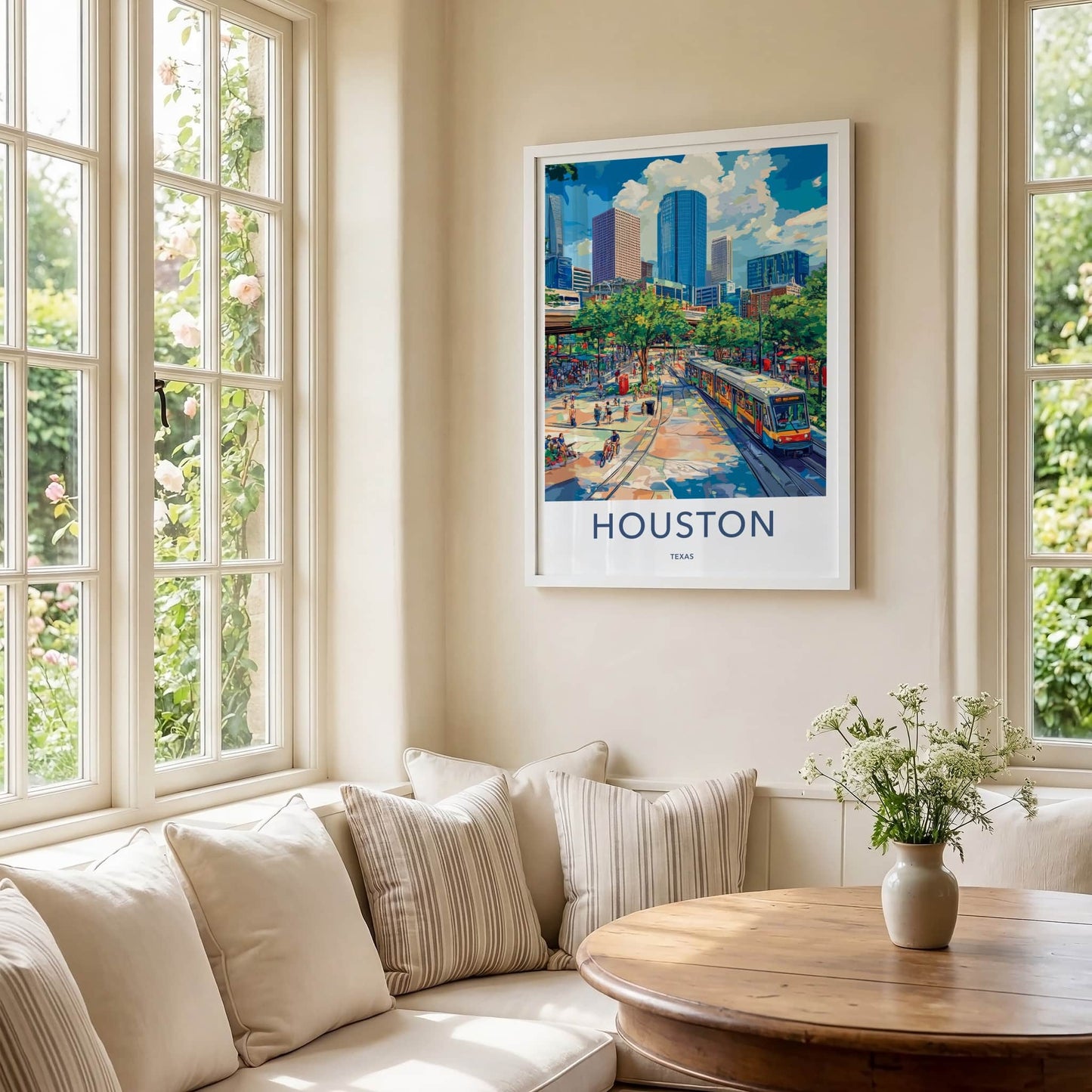 Houston Poster - Texas Wall Art - Vibrant Urban Landscape Home Decor