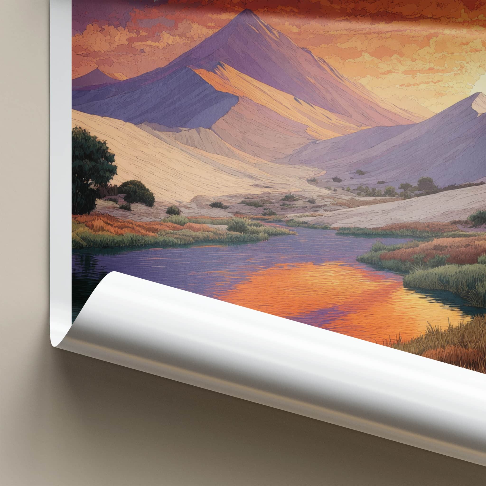 Huacachina Poster - Peru Framed Art - Sunset Mountain Oasis Wall Decor
