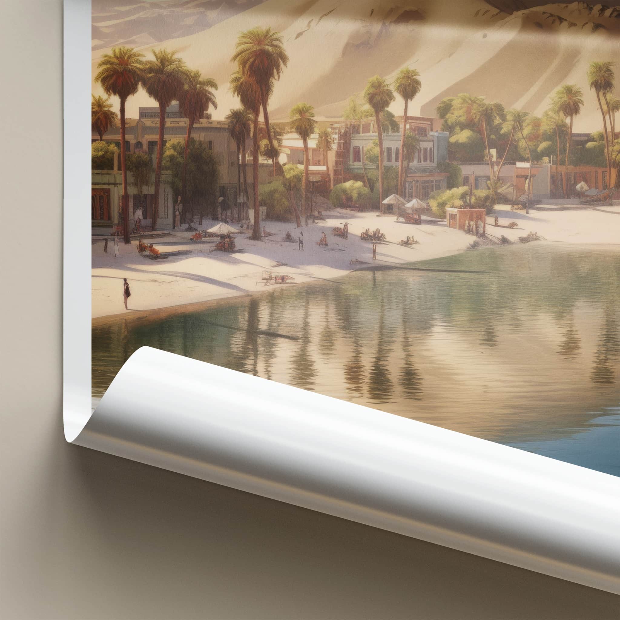 Huacachina Poster - Peru Framed Print - Desert Oasis Village Framed Decor
