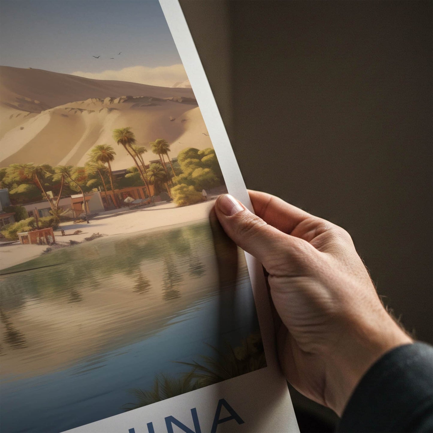 Huacachina Poster - Peru Framed Print - Desert Oasis Village Framed Decor