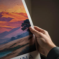 Huacachina Poster - Peru Travel Art - Desert Oasis Sunset Home Decor