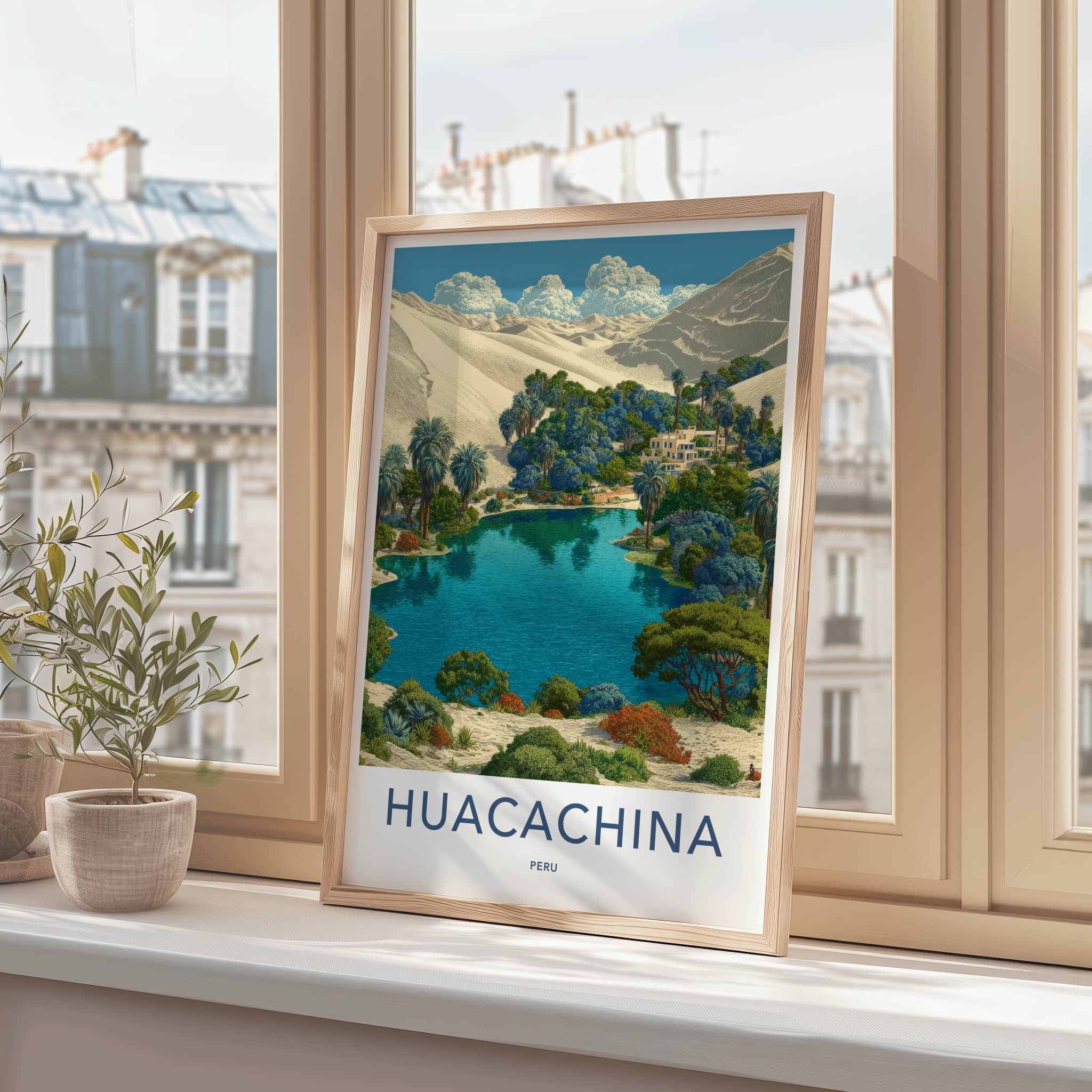 Huacachina Poster - Peru Wall Art Desert Oasis Home Decor