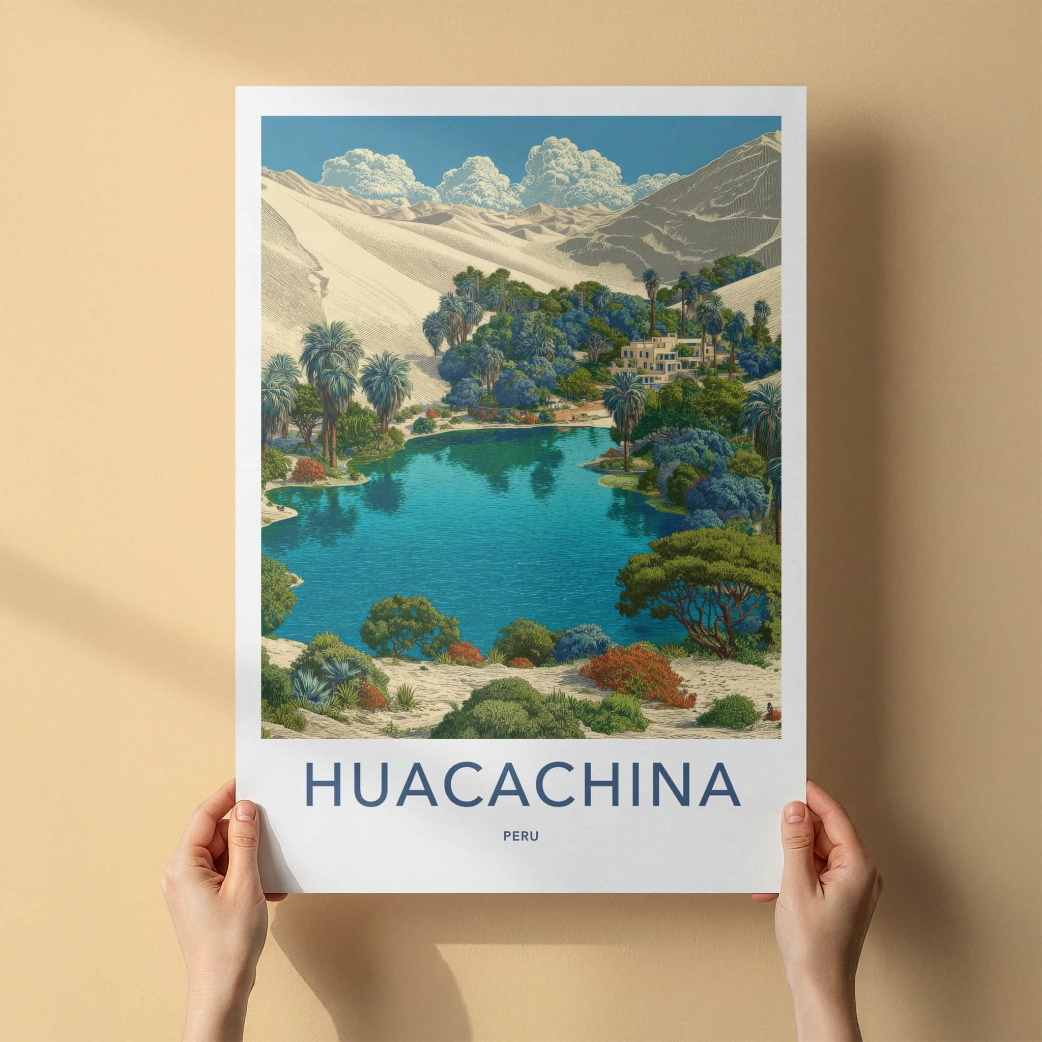 Huacachina Poster - Peru Wall Art Desert Oasis Home Decor