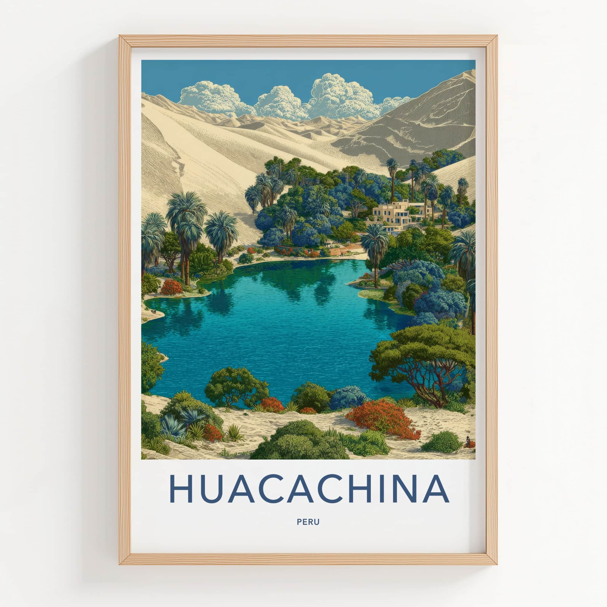 Huacachina Poster - Peru Wall Art Desert Oasis Home Decor