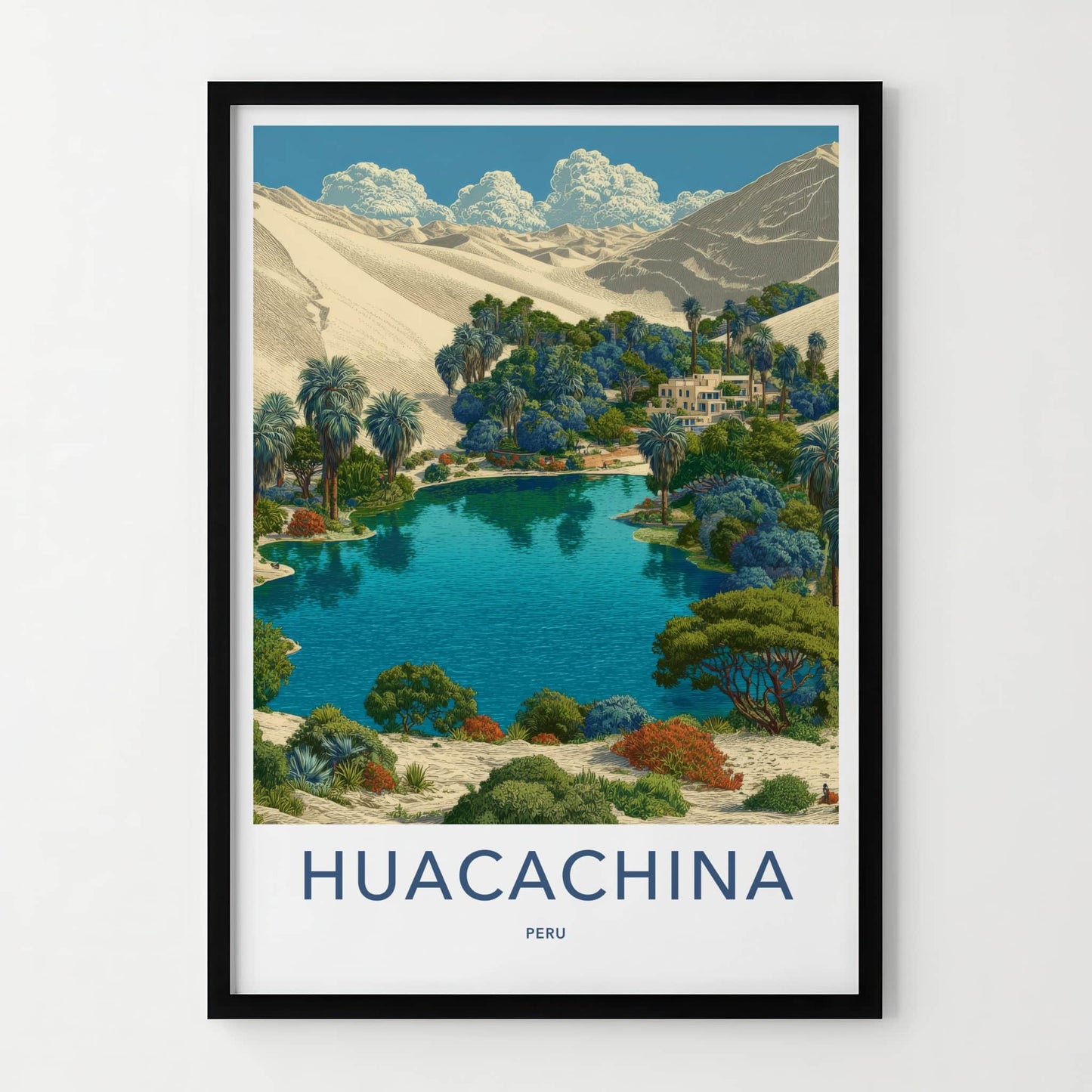 Huacachina Poster - Peru Wall Art Desert Oasis Home Decor