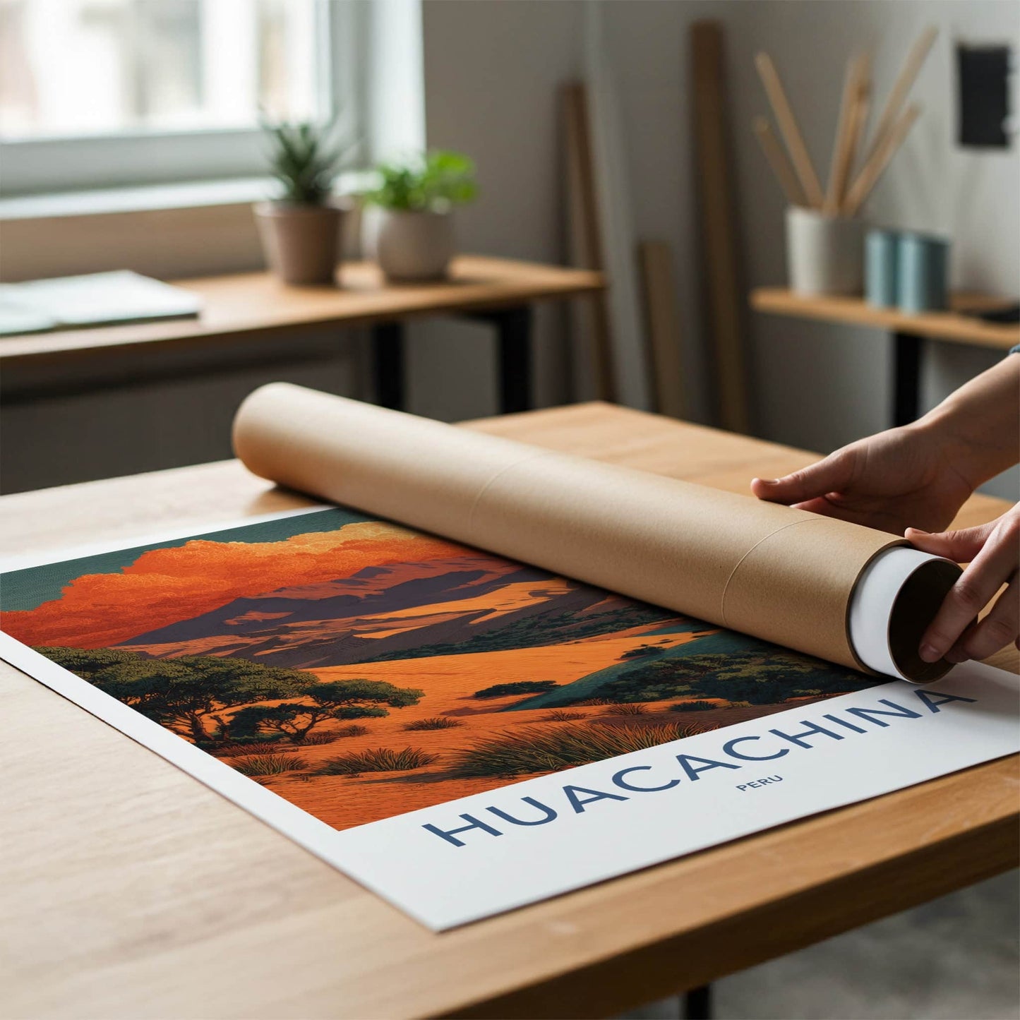 Huacachina Poster - Peru Wall Art - Desert Oasis Lagoon Home Decor