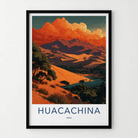 Huacachina Poster - Peru Wall Art - Desert Oasis Lagoon Home Decor