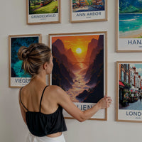Hualien Poster - Taiwan Framed Art - Sunset Mountain River Gallery Art