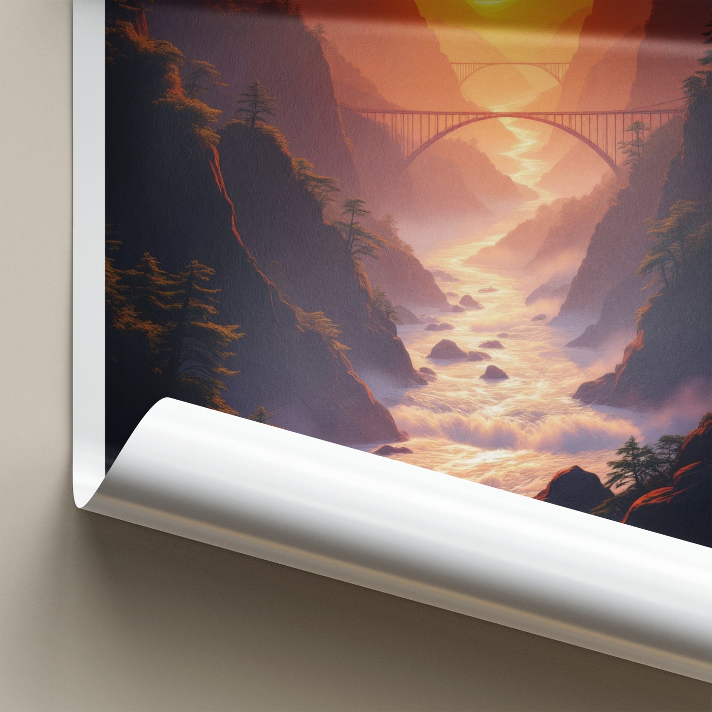 Hualien Poster - Taiwan Framed Art - Sunset Mountain River Gallery Art