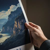 HUALIEN Poster - Taiwan Framed Art - Towering Cliffs River Wall Decor