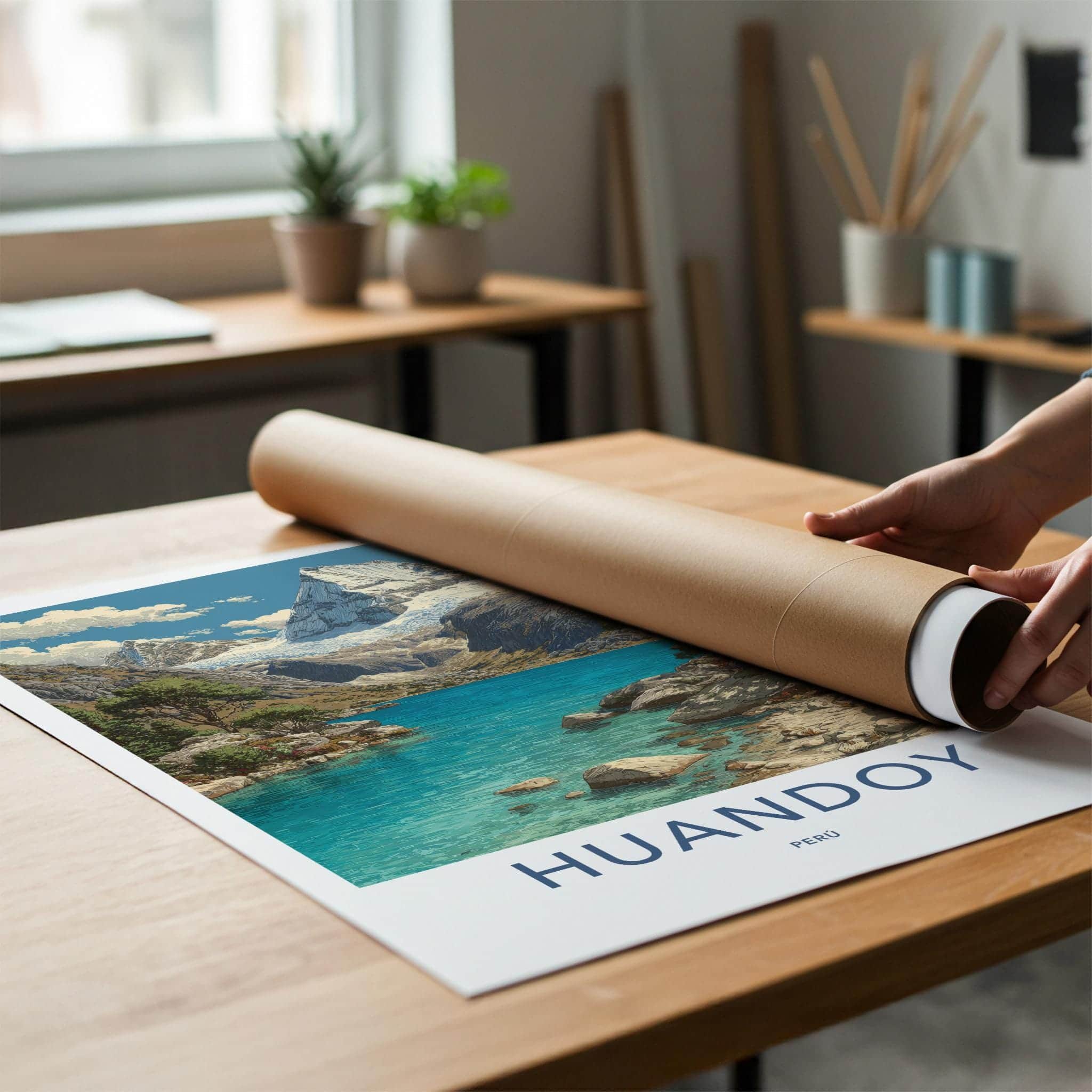 Huandoy Poster - Peru Art Print - Massive Glacier Lake Wall Decor