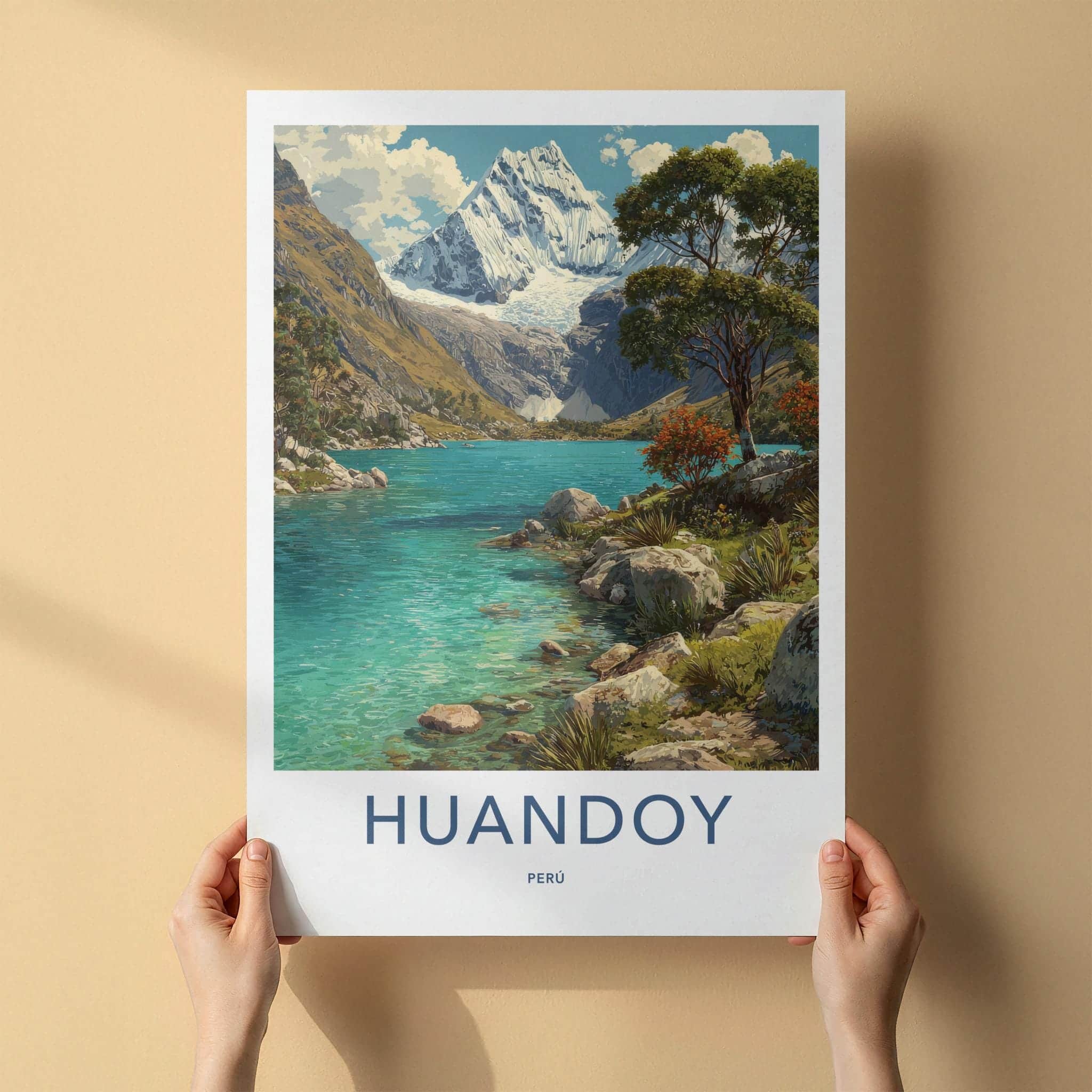 Huandoy Poster - Peru Framed Print - Andean Glacial Lake Framed Decor