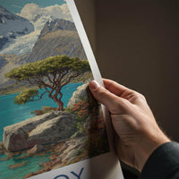 Huandoy Poster - Peru Travel Art - Turquoise Lake Mountain Home Decor