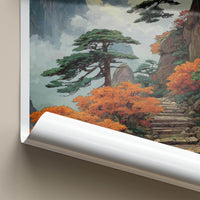 Huangshan Poster - China Travel Art - Misty Mountain Pines Home Decor