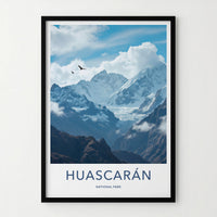 Huascaran National Park Poster - Peru Wall Art - Soaring Birds Glacier Gift