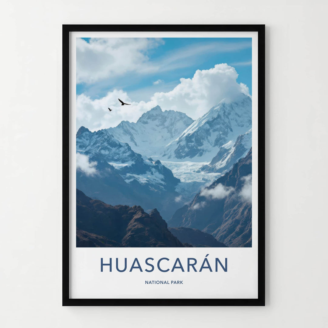 Huascaran National Park Poster - Peru Wall Art - Soaring Birds Glacier Gift