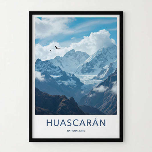 Huascaran National Park Poster - Peru Wall Art - Soaring Birds Glacier Gift