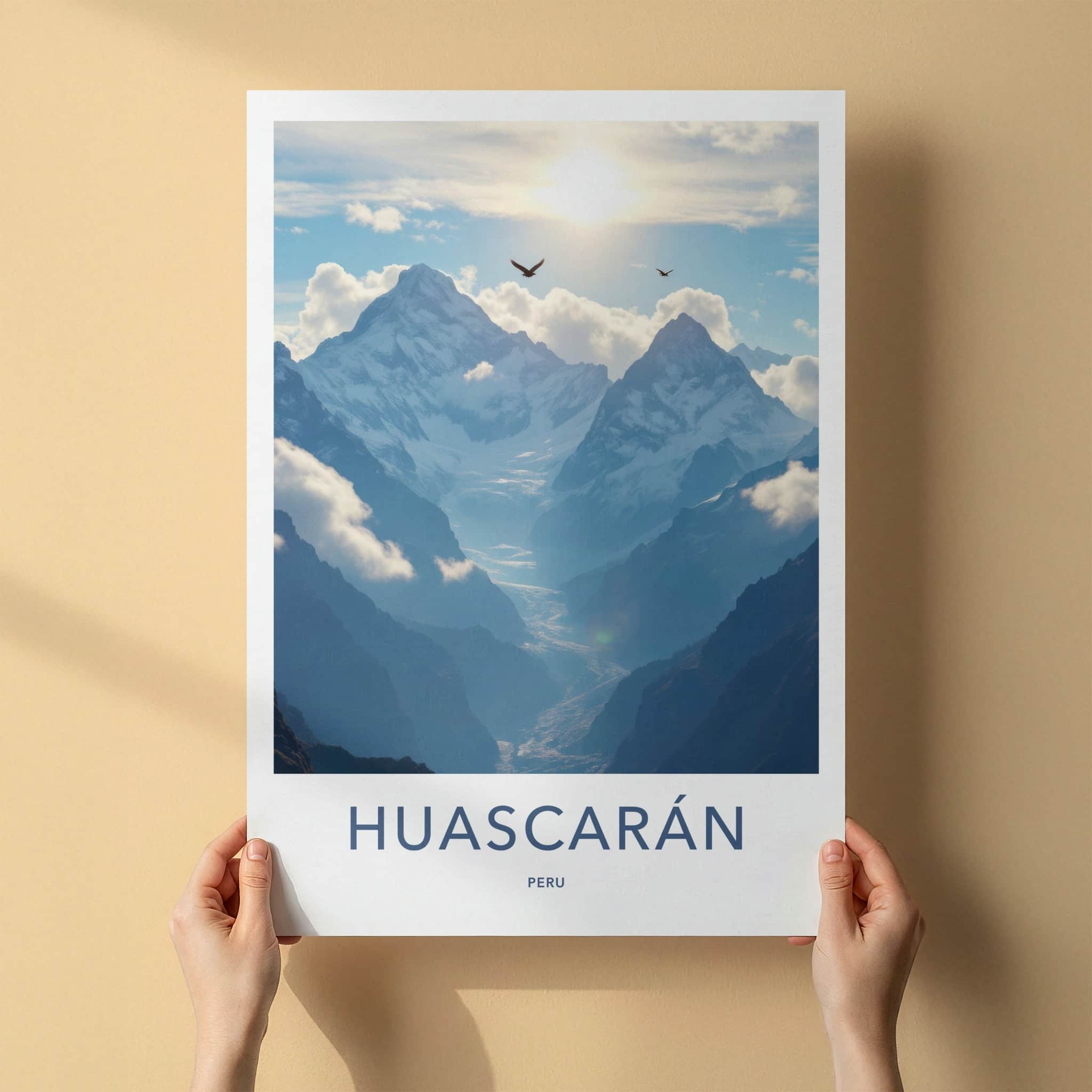 Huascaran Poster - Peru Travel Art - Majestic Mountain Glacier Home Decor