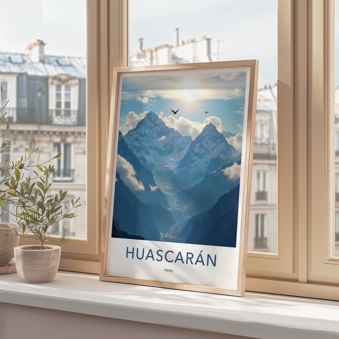 Huascaran Poster - Peru Travel Art - Majestic Mountain Glacier Home Decor