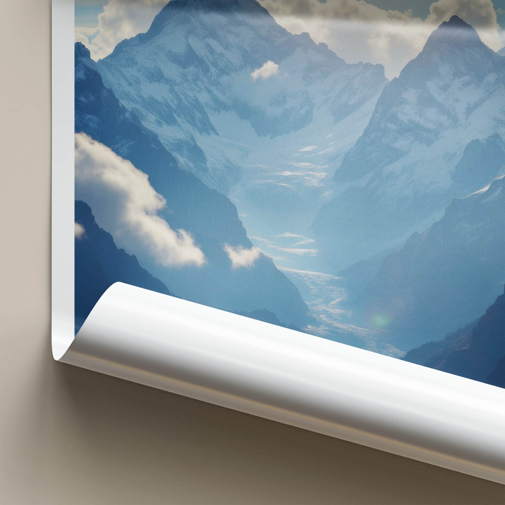 Huascaran Poster - Peru Travel Art - Majestic Mountain Glacier Home Decor
