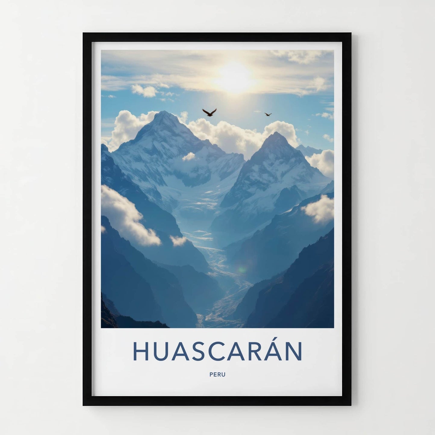 Huascaran Poster - Peru Travel Art - Majestic Mountain Glacier Home Decor