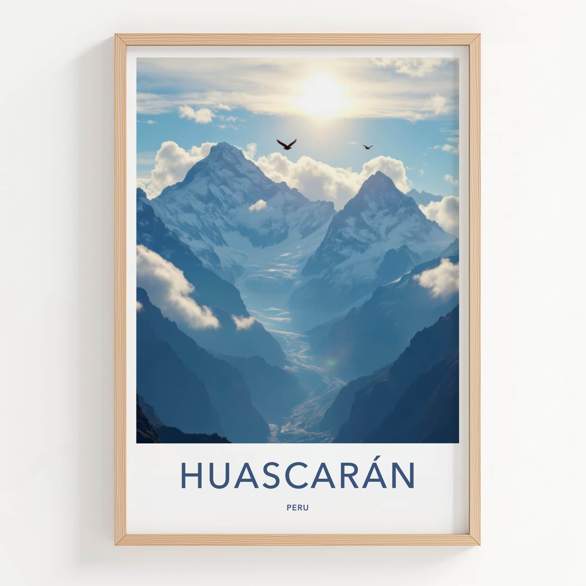 Huascaran Poster - Peru Travel Art - Majestic Mountain Glacier Home Decor