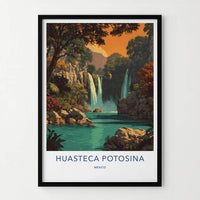 Huasteca Potosina Poster - Mexico Travel Art - Jungle Waterfalls Home Decor