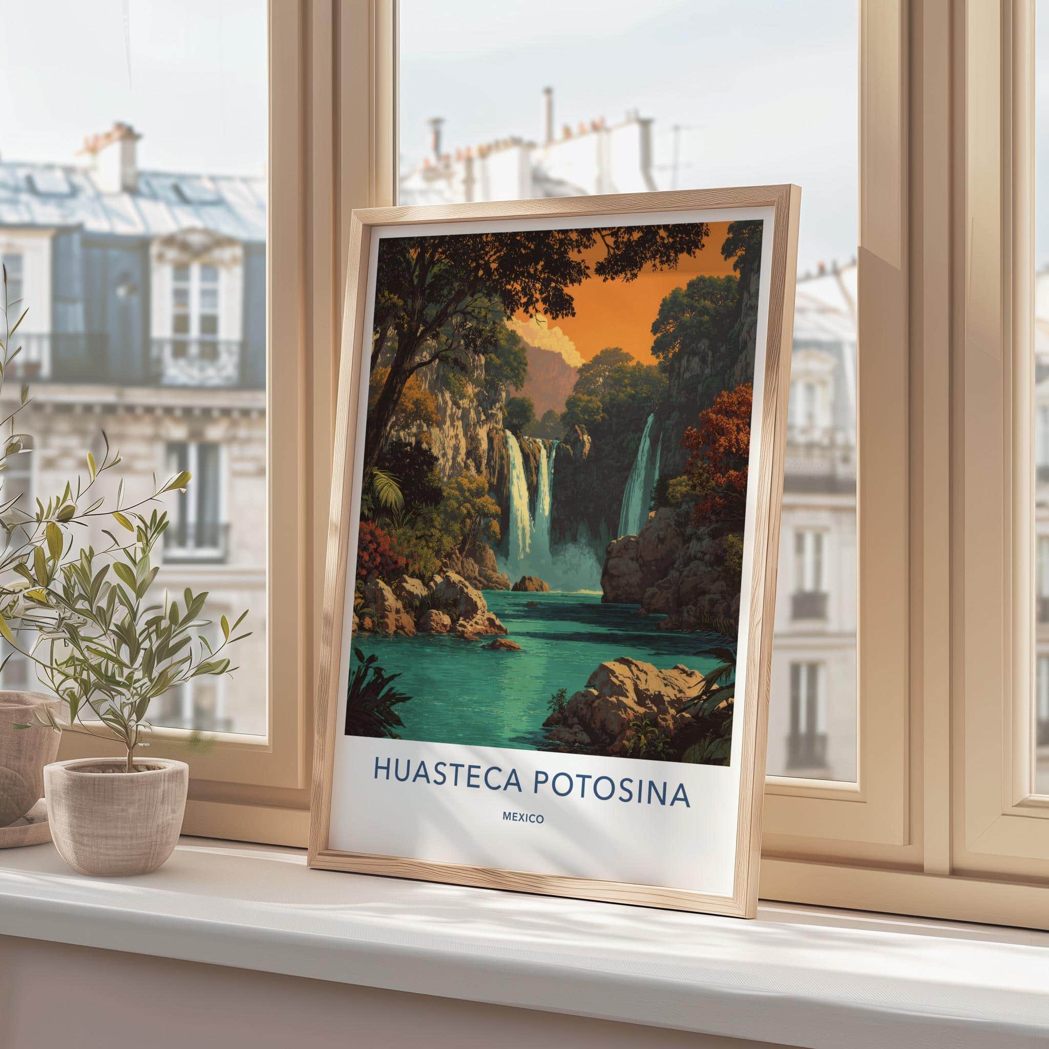 Huasteca Potosina Poster - Mexico Travel Art - Jungle Waterfalls Home Decor