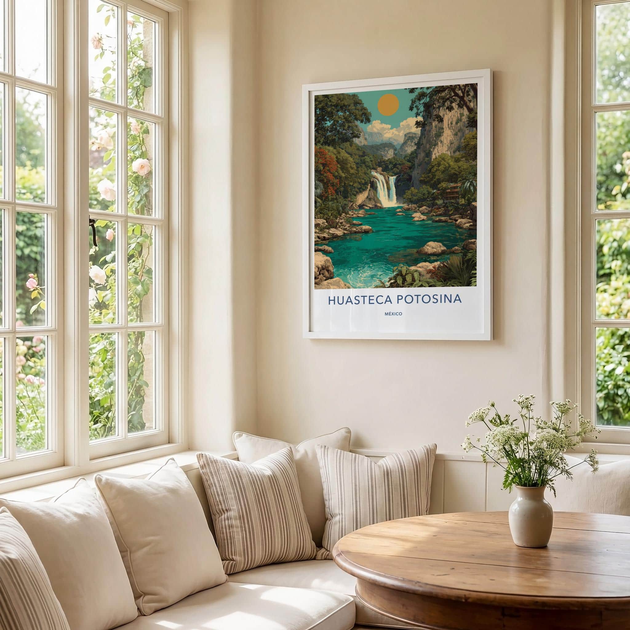 Huasteca Potosina Poster - Mexico Travel Art - River Waterfall Home Decor