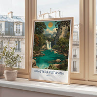 Huasteca Potosina Poster - Mexico Travel Art - River Waterfall Home Decor