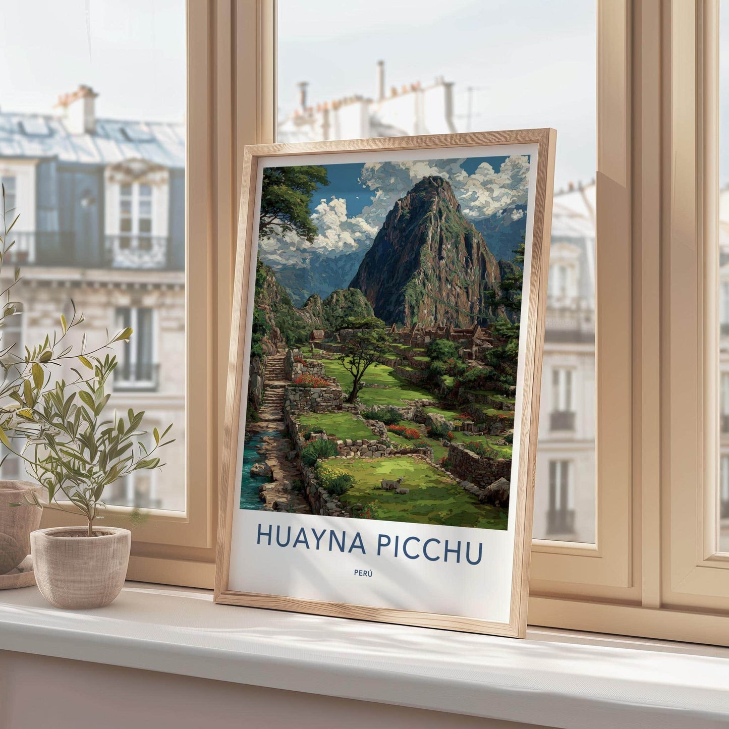 Huayna Picchu Poster - Peru Travel Art - Ancient Mountain Terraces Home Decor