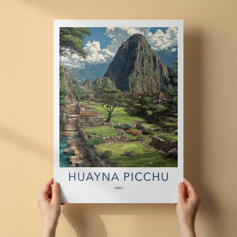 Huayna Picchu Poster - Peru Travel Art - Ancient Mountain Terraces Home Decor