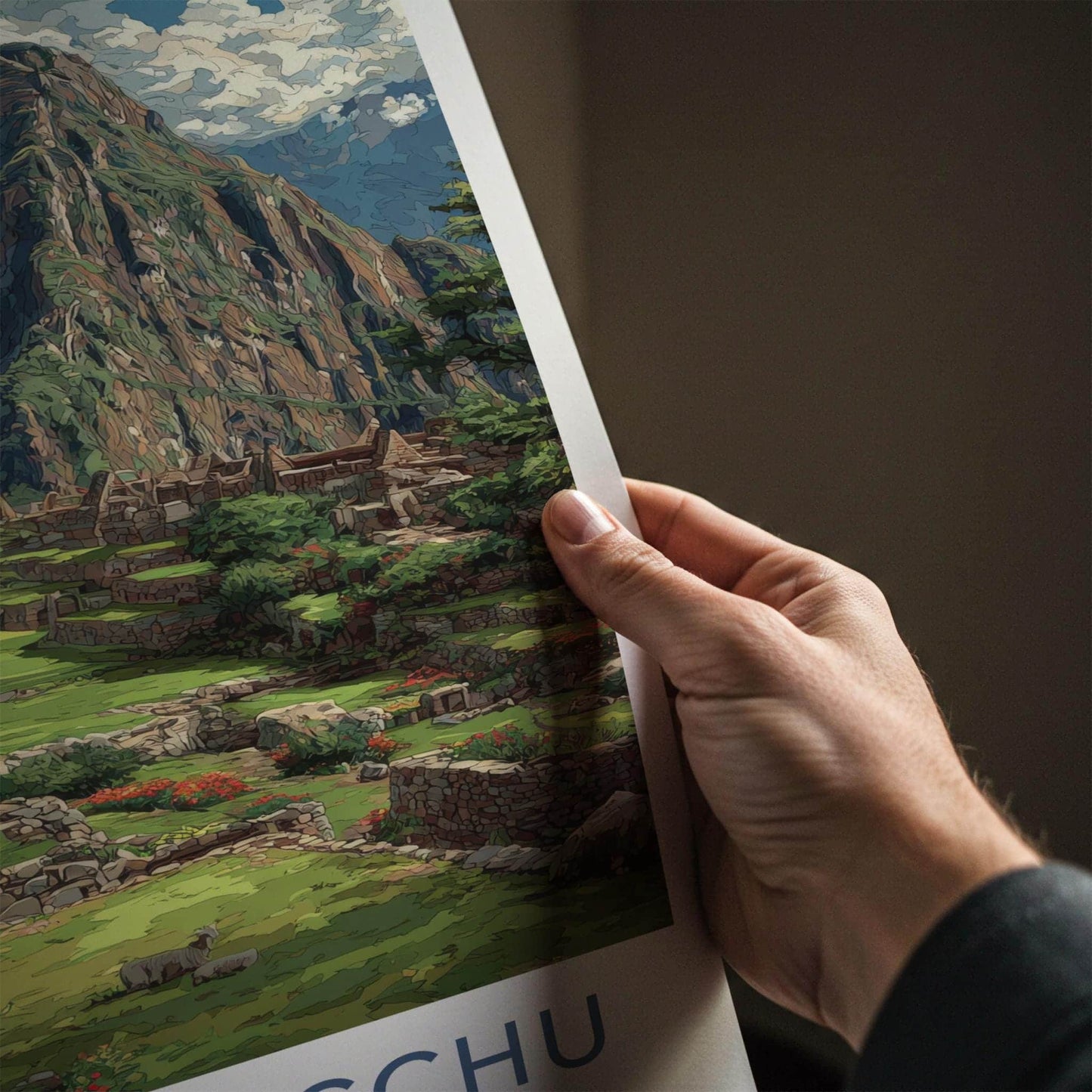 Huayna Picchu Poster - Peru Travel Art - Ancient Mountain Terraces Home Decor