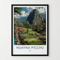 Huayna Picchu Poster - Peru Travel Art - Ancient Mountain Terraces Home Decor