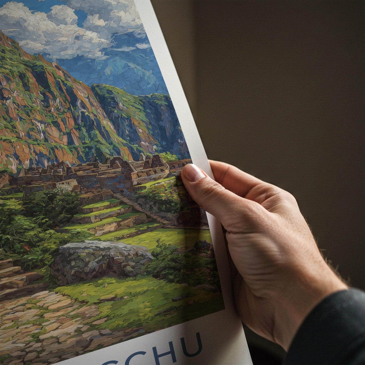 Huayna Picchu Poster - Peru Travel Art - Inca Ruins Mountain Home Decor