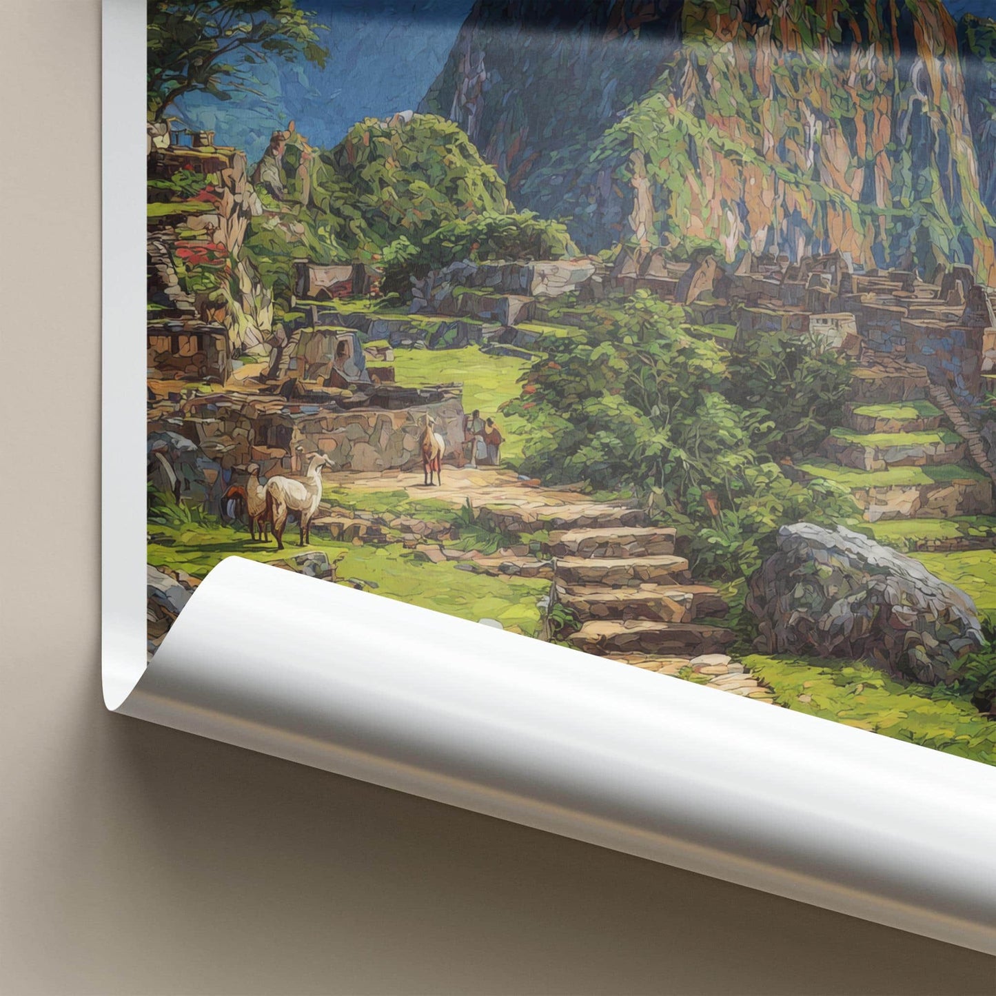 Huayna Picchu Poster - Peru Travel Art - Inca Ruins Mountain Home Decor