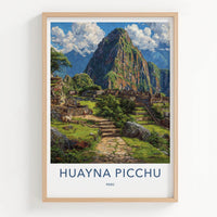 Huayna Picchu Poster - Peru Travel Art - Inca Ruins Mountain Home Decor