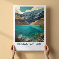 Humantay Lake Poster - Peru Travel Art - Vibrant Alpine Lake Home Decor