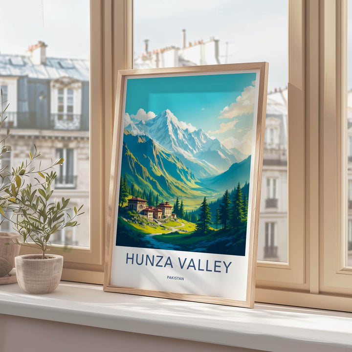Hunza Valley Poster - Pakistan Travel Art - Majestic Mountain Village Home Decor