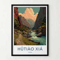 Hutiao Xia Poster - China Travel Art - Deep River Gorge Home Decor