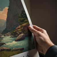 Hutiao Xia Poster - China Travel Art - Deep River Gorge Home Decor