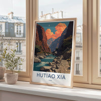 Hutiao Xia Poster - China Travel Art - River Gorge Moon Gallery Art