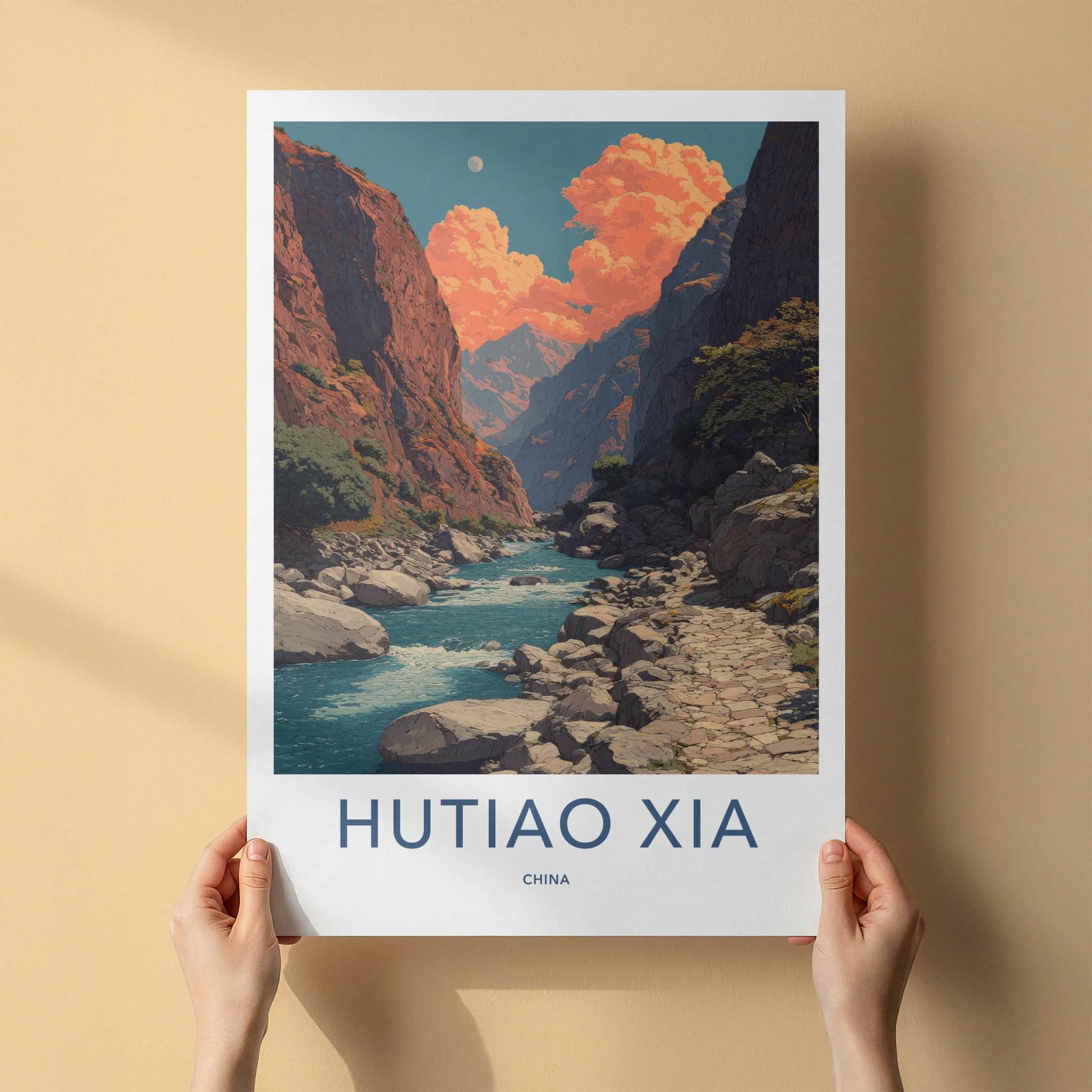 Hutiao Xia Poster - China Travel Art - River Gorge Moon Gallery Art