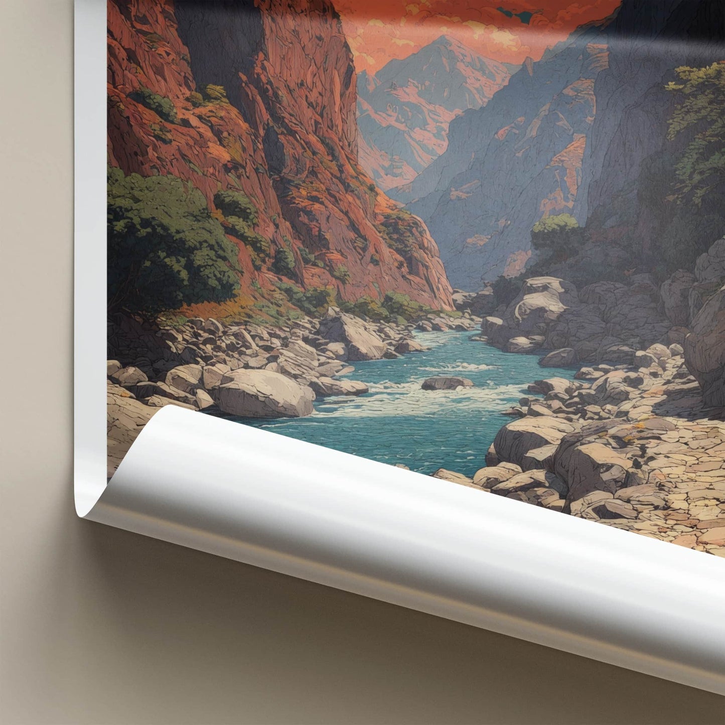 Hutiao Xia Poster - China Travel Art - River Gorge Moon Gallery Art