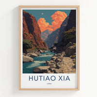 Hutiao Xia Poster - China Travel Art - River Gorge Moon Gallery Art