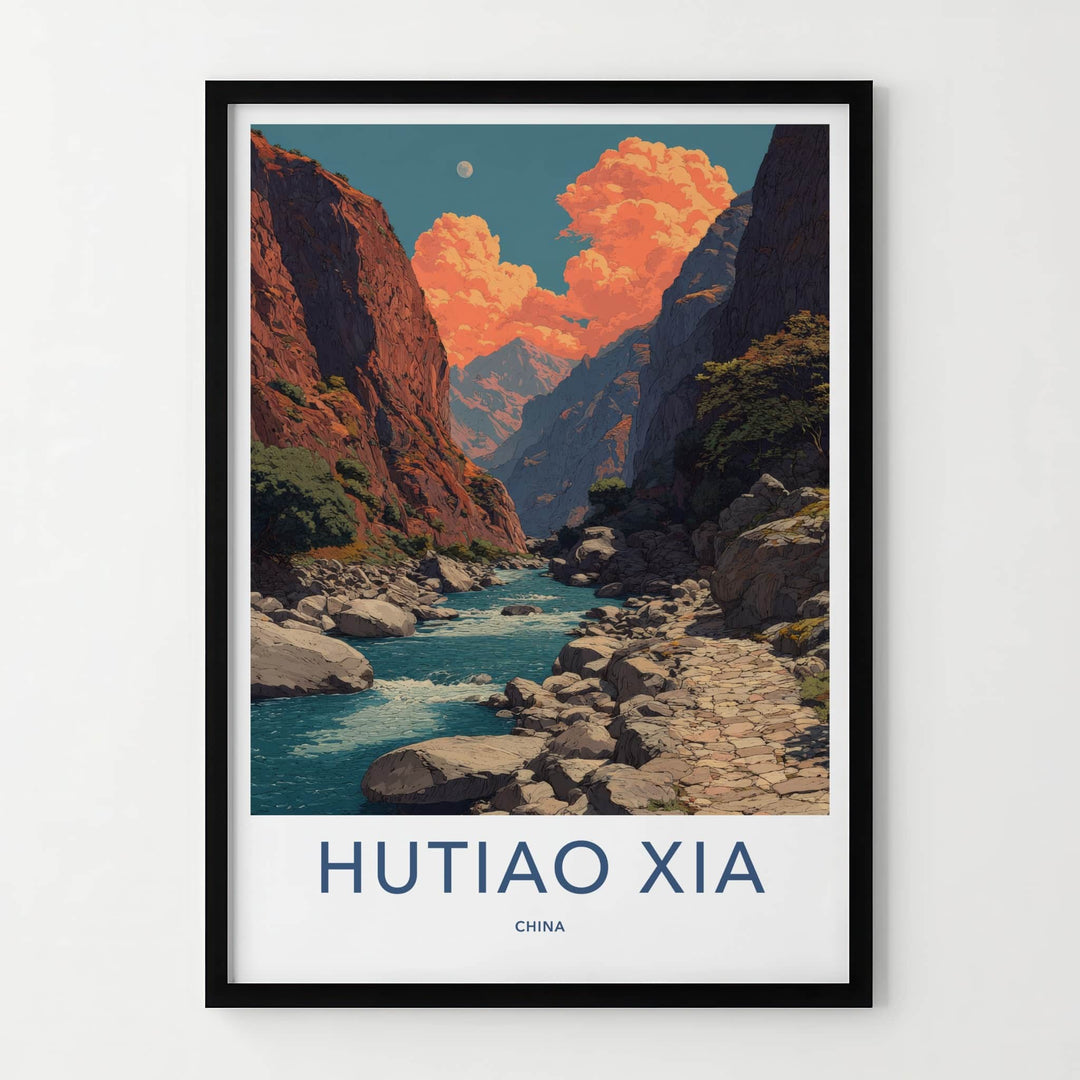Hutiao Xia Poster - China Travel Art - River Gorge Moon Gallery Art