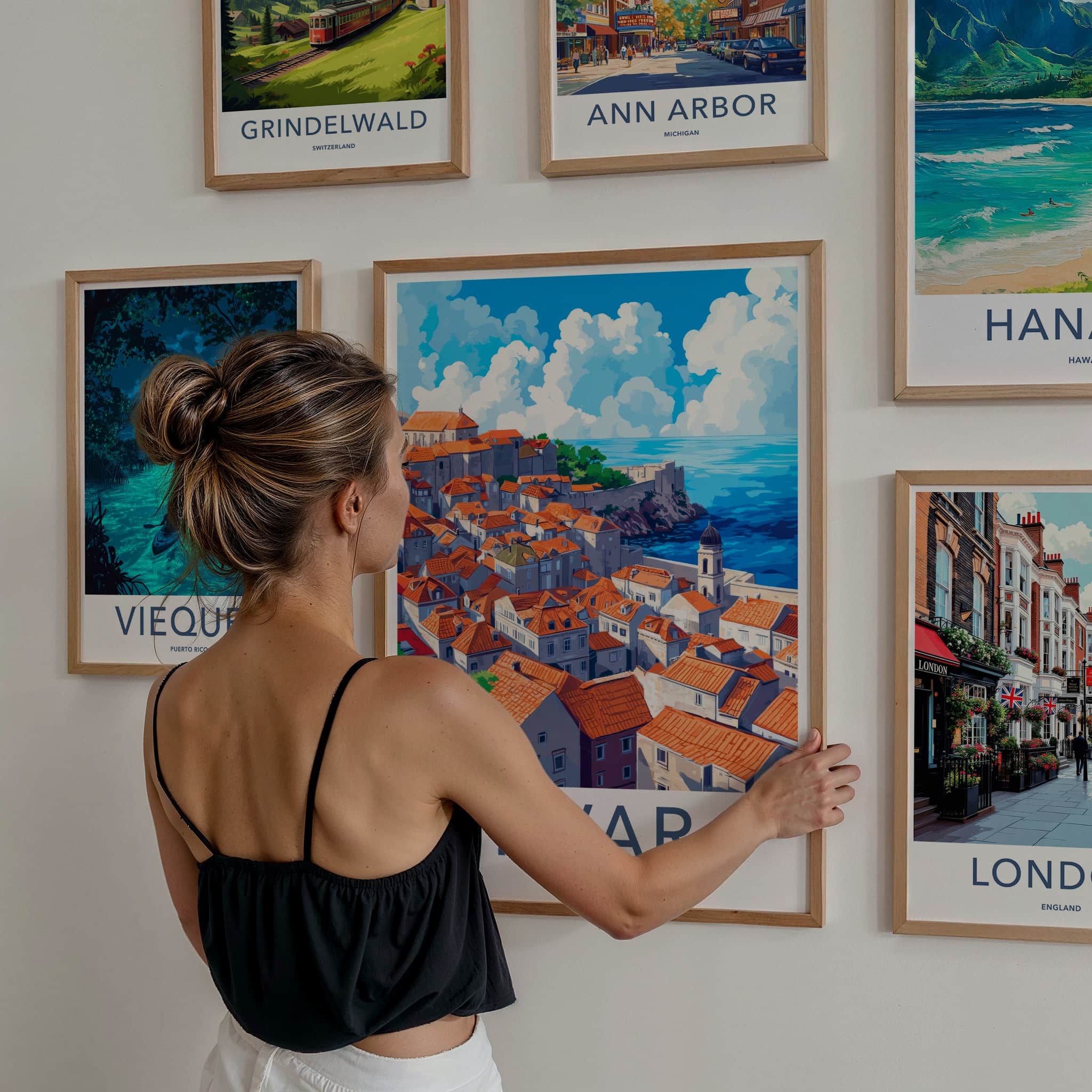 Hvar Poster - Croatia Travel Art - Historic City View Home Decor