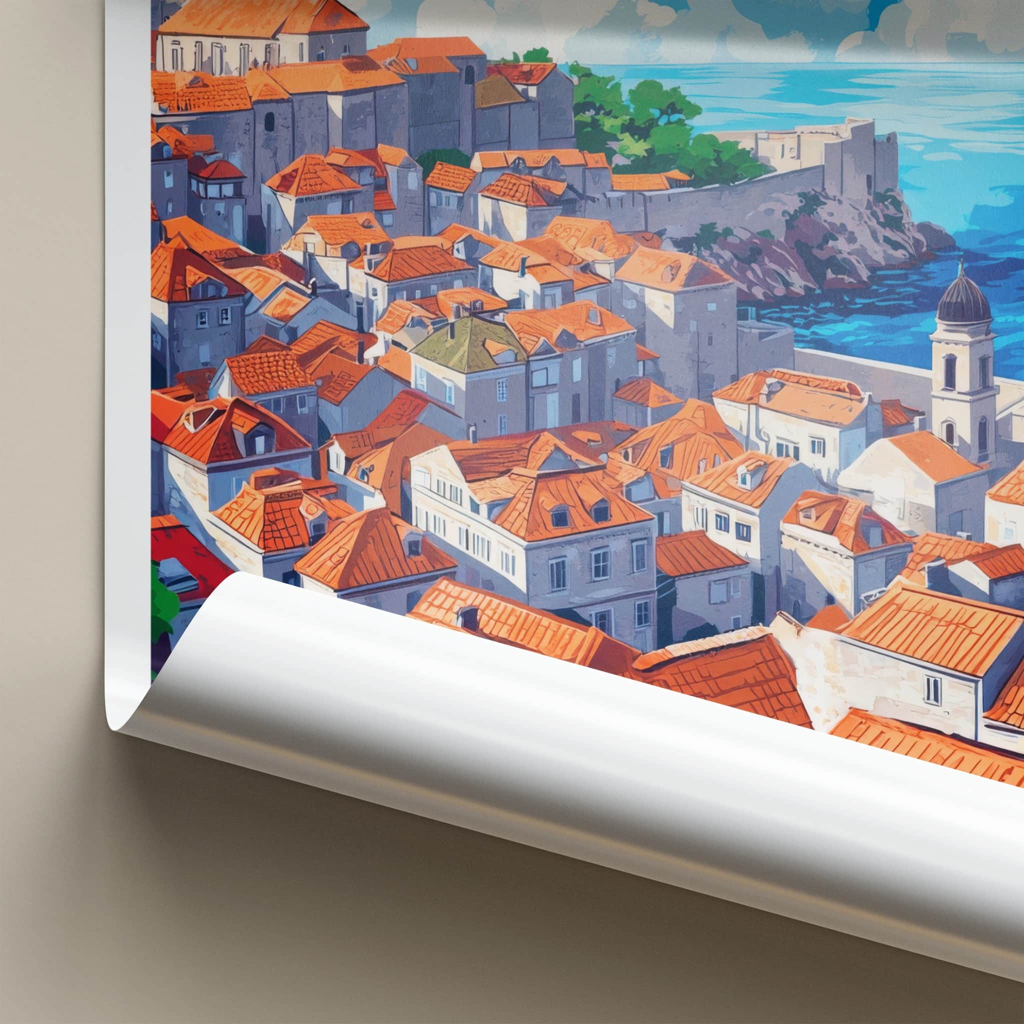 Hvar Poster - Croatia Travel Art - Historic City View Home Decor