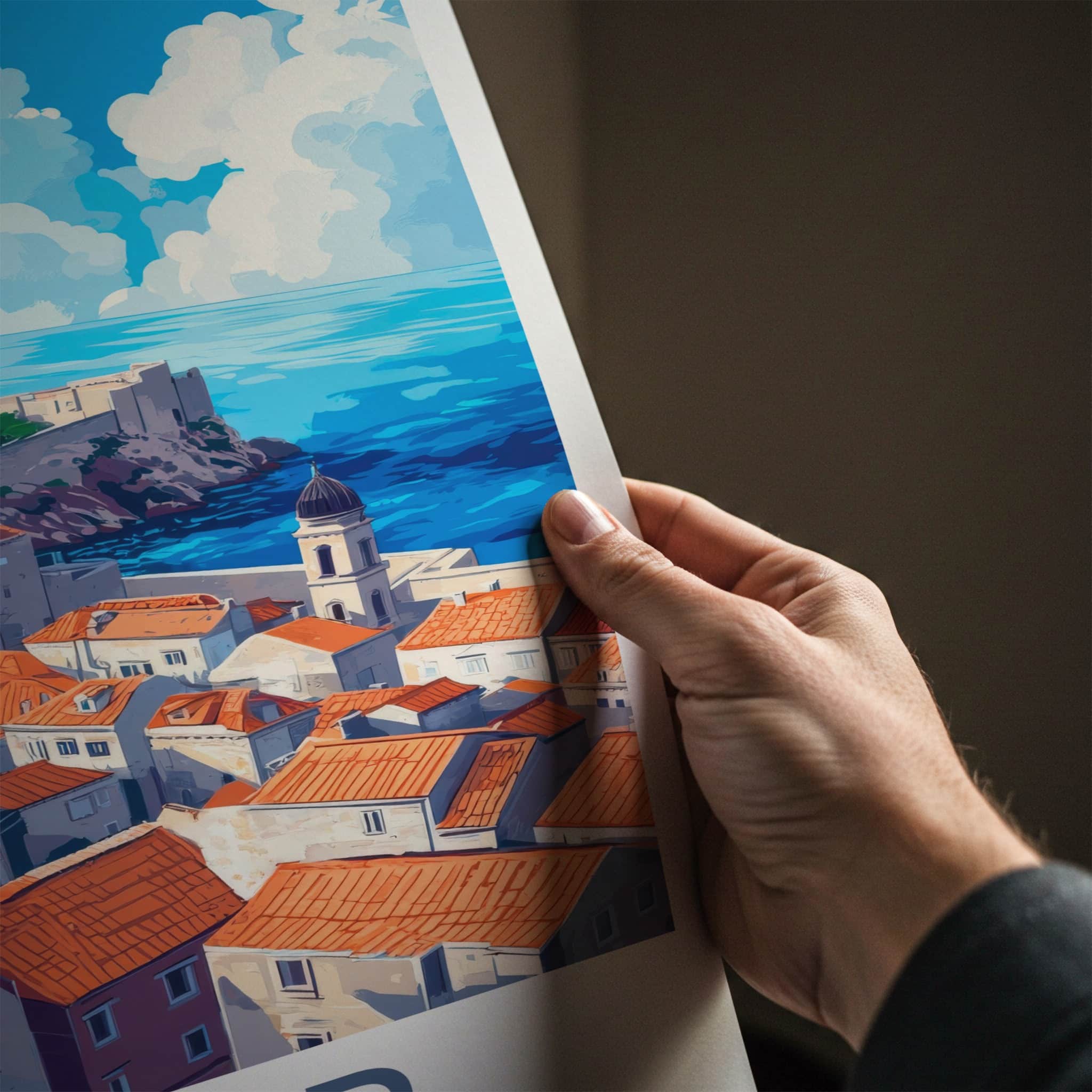 Hvar Poster - Croatia Travel Art - Historic City View Home Decor